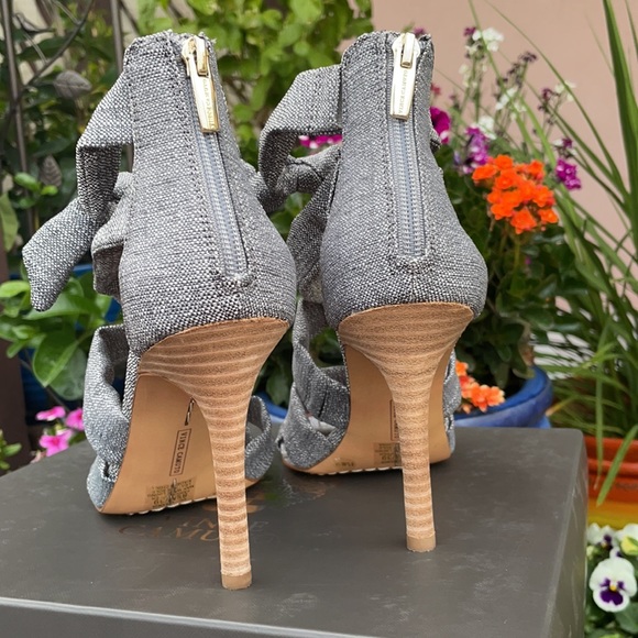 New Vince Camuto Gray Faux Wrap Strappy High Heel Sandals - Picture 6 of 16